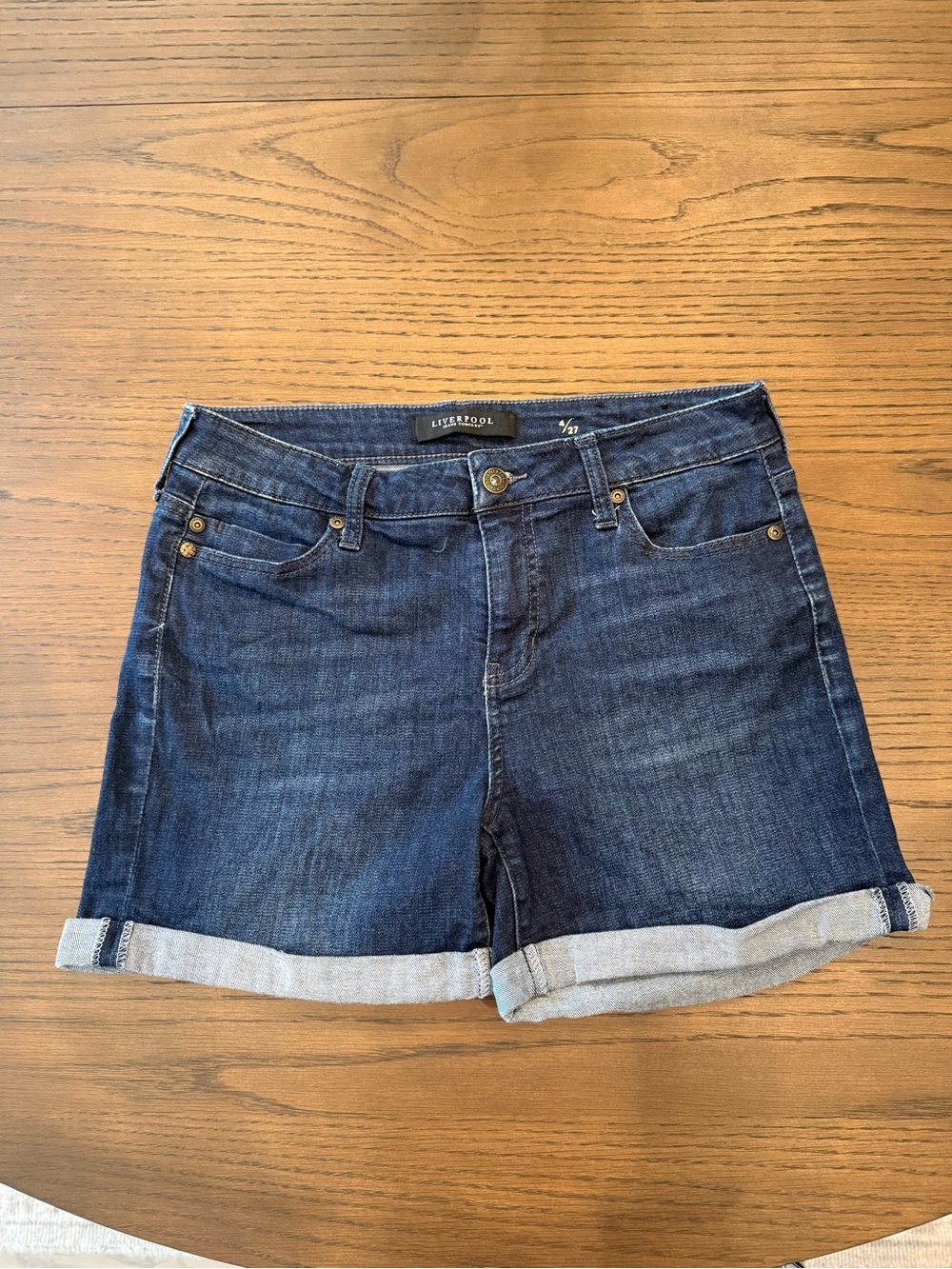 Liverpool Indigo Roll-Cuff Denim Shorts